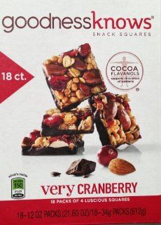 Snack Squres Cranberry 18/1.2 Oz. Goodness Knows  Snack Food  Grocery & Gourmet Food