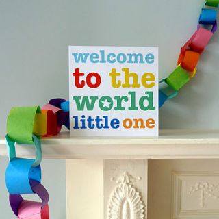 multicoloured baby greetings card by toby tiger