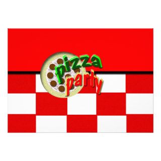 Pizza Party Personalized Invites