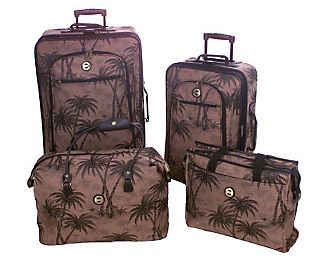 Ciao] Desert Palm Expandable 4pc Rolling Luggage Set —