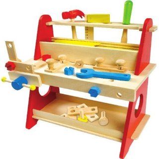 Wooden Tool Bench Workbench 39 Pieces Toys & Games