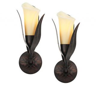 Home Reflections S/2 Flameless Calla Lily Wall Sconces —