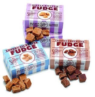 triple pack of fudge gift boxes by mr stanley's confectionery