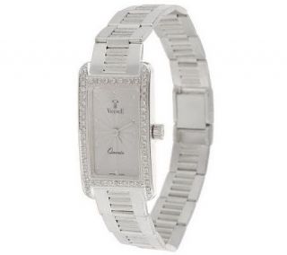 Vicence Ladies 1/4 ct tw Diamond Rectangular Watch, 14K Gold —