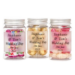 personalised wedding favour sweet jars by candyhouse