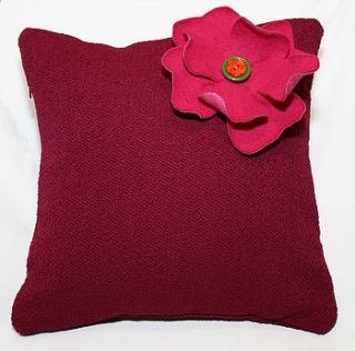 hot pink flower cushion by sheena may