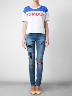 Filles A Papa ‘tomboy’ Motif Cotton T shirt