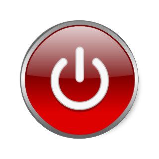 Red Power Button sticker