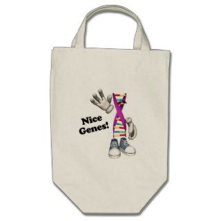 Nice Genes Funny DNA Strip Character Tote Bag