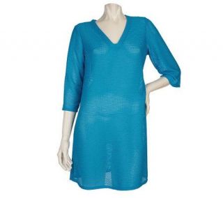 Aerin by Aerin Rose Braided Knit 3/4 Sleeve Cover Up Tunic —