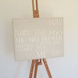 personalised wedding memories print by jg artwork