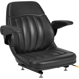 Michigan Seat All-Weather Seat with Armrests — Black, Model# V-930  Construction   Agriculture Seats