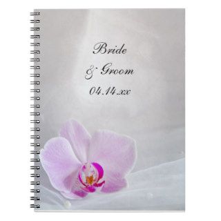 Pink Orchid and Veil Wedding Spiral Notebook