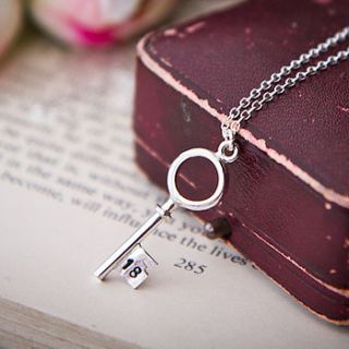 personalised 18th silver key necklace by sarah lawrence jewellery