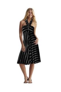 Elan RL407 Dress/Skirt   Convertible, 10 Different Looks in 1 Dress (Large, Blue White Stripe)