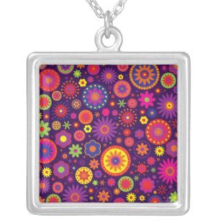 Hippie Purple Rainbow Flowers Jewelry
