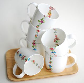 mixed posy bone china mug by hanne rysgaard ceramics