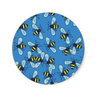 Bee Wallpaper Round Sticker