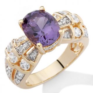 Victoria Wieck 3.38ct Absolute™ Oval Simulated Alexandrite Ring