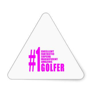 Girls Golf Golfers  Pink Number One Golfer Stickers