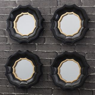 black quartet round mirror collection by primrose & plum