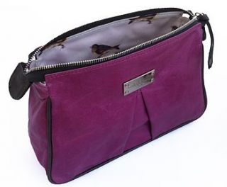 luxury italian leather wash bag make up bag by milo & saint