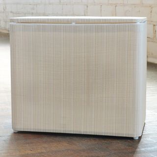 Raine Bench Sized PVC/Polyester Fabric Clothes Hamper   White/Ivory