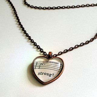 so strong music heart pendant by naturally heartfelt