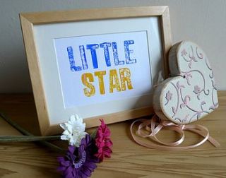 'little star' letterpress print by durnall designs