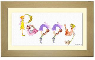 fairy personalised framed name by alphabet gifts
