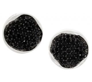 UltraFine Silver 1.50 ct tw Black Spinel Stud Earrings —