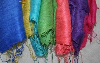 vietnamese bright silk scarf  11 colours by ethical trading company
