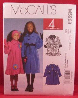 McCall's M5968 4 Great Looks One Easy Pattern Girls Unlined Coats and Headband Size CCE (3 4 5 6)