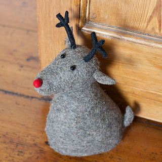 felt reindeer doorstop by armstrong ward