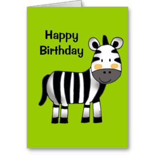 happy birthday (zebra) greeting card