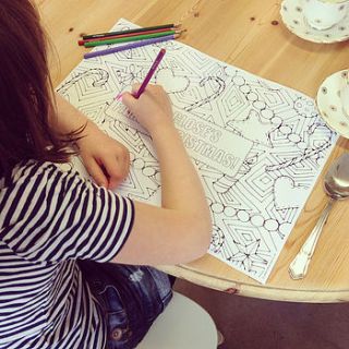 colour in christmas placemats x10 by claire close