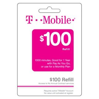 T Mobile $100 Prepaid Refill Card