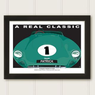 personalised classic car aston martin print by just for you