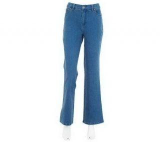 Denim & Co. Memory Denim 5 Pocket Modern Waist Jeans —