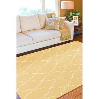 Surya Fallon Yellow Designer Flat Weave Area Rug   3'6" x 5'6"