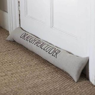 embroidered linen draught excluder by inchyra