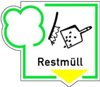 Aufkleber Recycling Schild Textz+Bild "Restmll" 216x250mm Baumarkt