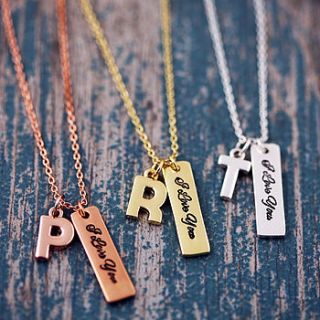 i love you tag charm necklace by j&s jewellery