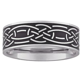 Stainless Steel Celtic Engraved Band   Two Tone