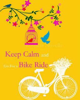 'keep calm and go for a bike ride' print by rossana novella wall decor