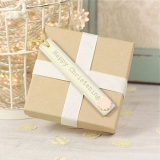 long flower happy christening gift tag by lisa angel homeware and gifts