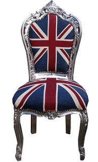 vintage style union jack french dining chair by made with love designs ltd