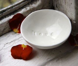 handmade little 'love' bowl by artisan