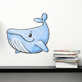 happy whale vinyl wall sticker by oakdene designs