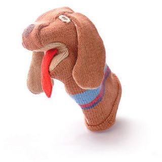 organic cotton dog hand puppet by chunkichilli
